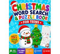 Christmas Word Search & Puzzle Book for Teens: Fun Holiday Brain Games with Word Searches, Mazes, Crosswords & Coloring Pages for Ages 13-18 | Screen-Free Winter Activities