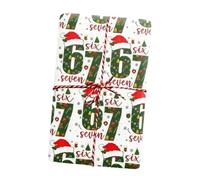 Christmas Wrapping Paper - 2 Pieces Fun Number 67 Pattern Thick Gift Wrap | Holiday Decorations Roll Premium Wrapping Sheets for Family Kids Offices Party Jewelry Boxes Birthday