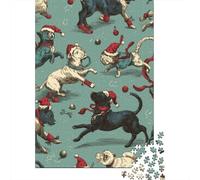 Christmas Wrapping Paper Dogs Puzzles Imposible,desafío para Adultos Juego Educativo 1000 Piezas Obra De Arte De Juego De para Adultos, Regalos A Partir De 14 Años 38x26cm/1000pcs