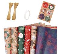 Christmas Wrapping Paper - Holiday Gift Wrap Rolls - Festive Box Packaging | Holiday Decor Wrapping Paper for Women Men Parents Hosts Teachers Scrapbooking Home Apartment Workshop Studio Gatherings