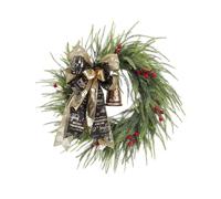 Christmas Wreath, Artificial Christmas Bell Wreath, Vintage Christmas Wreath, Boho Christmas Wreath, 17.7 Inch Christmas Wreath, Festive Christmas Decor, Holiday Door Wreath,