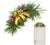 Christmas Wreath - Artificial Christmas Swag For Mirror, with Berries Bow Decorative Wreath | For Indoor Mirror Wall Mantel Fireplace Living Room Bedroom Office Farmhouse Porch Party Winter
