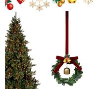 Christmas Wreath Artificial - Pine Cones Bell Bow Ornament, Seasonal Decorative Greenery for Holiday Celebration New Year Event | Fireplace Stair Porch Farmhouse Living Room Bedroom Table Party