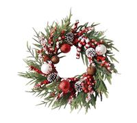 Christmas Wreath - Artificial Pine Wreath with Balls, Cones and Berries | Seasonal Home Decor Holiday Decoration for Entrance, Indoor Wall, Window, Mantel, Fireplace, Outdoor Door, Winter Party