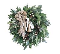 Christmas Wreath For Front Door - Festive Decoration, Fir Garland | Lighted Hanging Ornament, Artificial Winter Branch, Elegant Wall Hanging, Traditional Style Red