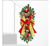 Christmas Wreath Garland - Christmas Wreath Set, Artificial Branches with Bows, Christmass Wreaths Decorations,Holiday Door Decoration | Garden Pine Branches and Cones Garland Doorway Ornament
