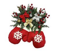 Christmas Wreath Glove Shape Seasonal Wall Hanging Door Decoration | Charming Glove Shape Christmas Wreath Adds Festive Holiday Flair Entryway Front Door Wall Living Room Seasonal Decoration