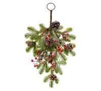 Christmas Wreath Indoor - Berry Pine Cones Teardrop Wreath Decor, Artificial Holiday Garland, For Holiday Indoor Fireplace Mantle Porch Window Door Table Party Wedding Winter Kitchen Christmas