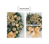 Christmas Wreath Jesus Christ with Light Red/golden Garland Door Merry Xmas Ornament Navidad Outdoor Home New Year Party Decor