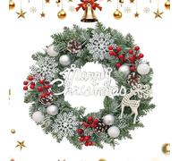 Christmas Wreath | Large Artificial Party Decorations - Front Door Artificial Christmas Wreath Indoor Outdoor Window Fireplace Living Room Bedroom Garden Yard Patio Porch