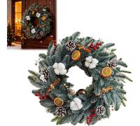 Christmas Wreath Outdoor, 17.72x17.72x9.84 Inches Holiday Decorative Keepsake Garland, Christmas Winter Wreaths for Front Door Porch Garage Indoor Window Wall House Wedding Fireplace
