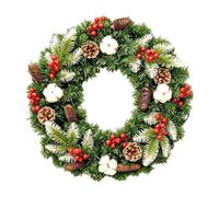 Christmas Wreath, Pine Needle Berry Wreath, Winter Holiday Decor | Holiday Wreath Decoration, Pine Berry Door Decor, Winter Christmas Garland for Living Room Front Door Wall Porch Window Firep