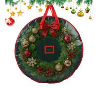 Christmas Wreath Storage Container - Fabric, Storage Bag Waterproof | Zippered Reinforced Handle Holiday Decor Organizer, Wreath Storages Case For Christmas, Seasonal Garland, Ornaments, Home, Garage