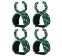 Christmas Wreath Ties, Polyester PVC Pine Needle Banister Garland Ties, 20x8x1cm, Gold Highlights, 4-Piece Set for Garden, Doorway, Mantle, Front Door Decorations