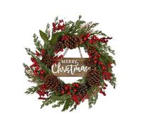 Christmas Wreath, Winter Front Door Wreath, Artificial Christmas Wreath, Red Berries Wreath, 50cm Christmas Decoration, Beautiful Red Berries Wreath for Seasonal Home Styling