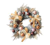 Christmas Wreaths For Front Door -17.72 Inches Artificial Pine Cone Bow Winter Holiday Decorations | Christmas Artificial Wreath - For Entrance, Porch, Outdoor, Wall, Window, Mantel, Fireplace