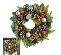Christmas Wreaths for Front Door - 50CM Decor, Artificial Greenery Holiday Wreath with Pine Cones and Balls | Decorative Christmas Wreath for Window, Fireplace, Bedroom, Living Room, Office, Garden