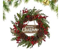 Christmas Wreaths for Front Door - Christmas Wreath Outdoor | 19.6 Inch Artificial Party Supplies with Berries | Christmâs Winter Wreath for Daily Holiday Birthday Party Vacation Offices Room