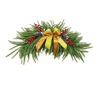 Christmas Wreaths for Front Door - Large Pine Circle, Faux Greenery Ring for Entrance Accent, Everlasting Needles with Crimson Fruit, Outdoor Décor, Decorative Loop for Porch Wall Living Space