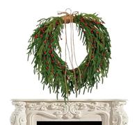 Christmas Wreaths - Winter Garland, Pine Greenery Home Decor with Red Berries, 20inch Realistic Garland Welcome Signs | For Living Room Kitchen Hallway Entryway Fireplace Mantle Porch Balcony