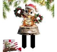 Christmas Yard Stake Decor - 2D Flat Acrylic Outdoor Ornament, Weather Resistant Garden Sign, Festive Holiday Lawn Display, Vibrante Decorative Figure Path Marker | Seasonal Yard Art for Patio Pat