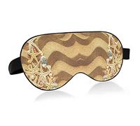 Christmass Tree Seashells On Chevron Sand Eye Masks Cover Blocks Light Sleep Mask Shade Cover Blindfold Relaxing Eyeshade Cover con correa ajustable para la cabeza para hombres, mujeres y niños