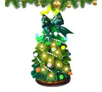 christmasTree Craft Kit - 7.87x3.15x3.15in Paper Art christmasTree, Holiday Decoration Set, Portable Creative Ornament Kit with Light | Small Art Toy for Living Room Desktop Kids & Adults christmas