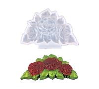 Christol Molde de resina epoxi de cristal rosa, herramienta de fabricación de manualidades, adornos de flores de rosa, decoraciones, molde de silicona, decoración de exhibición del hogar, artesanía