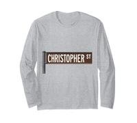 Christopher St NYC - Letrero de calle para hombres, mujeres y niños Manga Larga