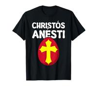 Christos Anesti Pascha Huevo Rojo Griego Pascua Tsougrisma Camiseta