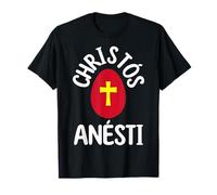 Christos Anesti Tsougrisma Pascha Huevo Rojo Griego Pascua Camiseta