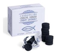 Christus - 100 Carbones para Incienso y Narguile Ø 40 mm - 100% Naturales, No Tóxicos - Encendido Rápido para Incienso Aromático, Granos, Resinas, Hojas, Palo Santo