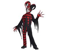 Christys London Disfraz Bufón demente para niños y Adolescentes en Varias Tallas Halloween