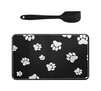 CHROMACRAFT 1 Alfombrilla De Silicona Y 1 Espátula De Silicona, Alfombrilla De Alimentación para Mascotas, Alfombrilla De Alimentación Impermeable, Suministros para Mascotas