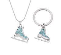 CHROMACRAFT 1 Collar con Cole De Patín Y 1 Llavero, Collar De Diseño Creativo, Collar De Regalo, Joyería para Mujer