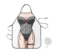 CHROMACRAFT 1 Delantal con Cuello Halter, 1 Gancho, Delantal Sexy para Mujer, Pañuelo para Corbata Creativo, Delantal De Cocina Interesante, Accesorios para Bromas para Hornear Y Barbacoa