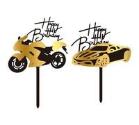 CHROMACRAFT 1 Inserto para Motocicleta Y 1 Inserto para Automóvil, Insertos para Pasteles De Cumpleaños, Decoraciones Creativas para Pasteles, Artículos para Fiestas