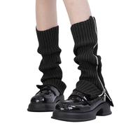 CHROMACRAFT 1 Par De Calentadores De Piernas Negros, Calentadores De Piernas Largas, Calentadores De Piernas De Punto, Accesorios De Ropa, Calentadores De Piernas De Invierno Para Mujeres