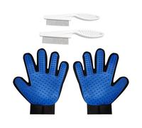 CHROMACRAFT 1 Par De Guantes De Aseo, 2 Peines De Aseo, Guantes De Masaje Antideslizantes para Perros Y Gatos, Guantes con Puntos De Silicona, Accesorios para El Cuidado De Mascotas