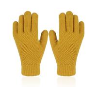 CHROMACRAFT 1 Par De Guantes De Punto Amarillos, Guantes Para Pantalla Táctil, Unisex, Guantes De Invierno Gruesos, Guantes De Ciclismo Al Aire Libre