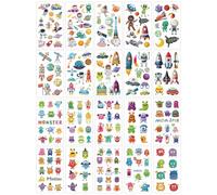 CHROMACRAFT 10 Tatuajes con Temática De Monstruos, 10 Tatuajes con Temática Espacial, Set De Tatuajes para Niños, Tatuajes De Dibujos Animados Coloridos, Tatuajes Temporales para Niños/Niñas