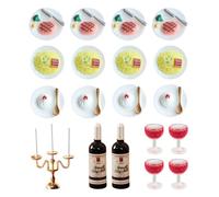 CHROMACRAFT 19 Piezas De Modelos De Comida En Miniatura, Mini Modelos De Comida, Juego De Comida para Casa De Muñecas, Accesorios para Casa De Muñecas, Accesorios De Juguete Modelo De Comida DIY