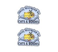 CHROMACRAFT 2 Broches De Libro De Gatos, Broches Interesantes, Broches De Estilo Creativo, Lindos Broches De Animales, Broches para Niños