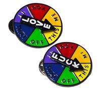 CHROMACRAFT 2 Broches Giratorios De Colores, Broches De Letras Inglesas, Broches De Metal, Broches Interesantes, Broches Creativos