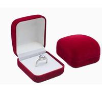 CHROMACRAFT 2 Cajas De Anillos De Compromiso Rojas, Joyeros De Terciopelo, Almacenamiento De Anillos, para Bodas, Propuestas De Matrimonio Y Aniversarios.
