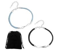 CHROMACRAFT 2 Pares De Pulseras, 1 Bolsa con Cordón, Pulsera Simple De Moda, Pulsera Ajustable, Pulsera De Regalo del Día De San Valentín