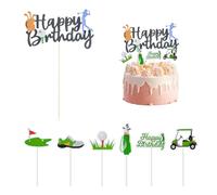 CHROMACRAFT 2 Piezas De Insertos para Pasteles con Tema De Golf, Insertos Creativos para Pasteles, Decoraciones para Fiestas De Cumpleaños con Temas Deportivos, Artículos para Fiestas