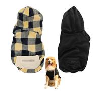CHROMACRAFT 2 Piezas De Ropa para Perros A Cuadros, Suministros para Mascotas, Sudadera con Capucha para Mascotas, Ropa Cálida para Mascotas, Ropa De Invierno para Mascotas