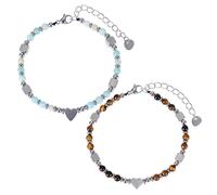 CHROMACRAFT 2 Piezas Pulseras De La Amistad, Pulseras De Cuentas De Colores, Pulseras De La Suerte, Pulseras De Cuentas De Bolas De Moda, Pulseras Ajustables, Pulseras De Regalo para Amigos
