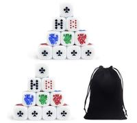 CHROMACRAFT 20 Dados De Póquer Y 1 Bolsa De Terciopelo Negro, Juego De Lanzamiento, Juguete Creativo, Juguete Interactivo, Juegos De Fiesta